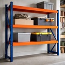 Behmont - IMP - Almacenamiento - Rack 200 x 200 x 80 continuo - 4 estantes - 400 kg por estante - Azul-naranja (2)