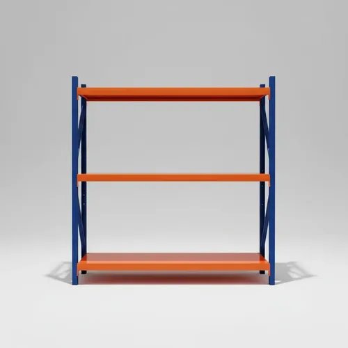 Behmont - IMP - Almacenamiento - Rack 200 x 200 x 80 continuo - 4 estantes - 400 kg por estante - Azul-naranja (6)