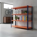 Behmont - IMP - Almacenamiento - Rack 200 x 200 x 60 inicial - 4 estantes - 200 kg por estante - Azul-naranja (2)