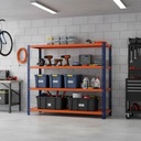 Behmont - IMP - Almacenamiento - Rack 200 x 200 x 60 inicial - 4 estantes - 200 kg por estante - Azul-naranja (3)