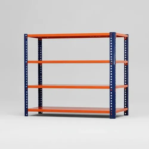 Behmont - IMP - Almacenamiento - Rack 200 x 200 x 60 inicial - 4 estantes - 200 kg por estante - Azul-naranja (5)