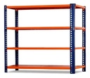Behmont - IMP - Almacenamiento - Rack 200 x 200 x 60 inicial - 4 estantes - 200 kg por estante - Azul-naranja (6)