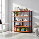 Behmont - IMP - Almacenamiento - Rack 200 x 200 x 80 inicial - 4 estantes - 400 kg por estante - Azul-naranja (3)