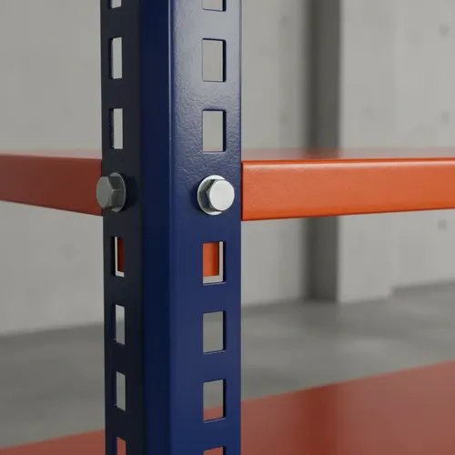 Behmont - IMP - Almacenamiento - Rack 200 x 200 x 80 inicial - 4 estantes - 400 kg por estante - Azul-naranja (4)