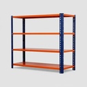 Behmont - IMP - Almacenamiento - Rack 200 x 200 x 80 inicial - 4 estantes - 400 kg por estante - Azul-naranja (5)