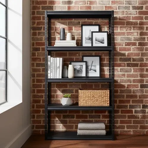 Behmont - IMP - Almacenamiento - Estante modulo 200 x 90 x 30 - 5 estantes - 50 kg por estante - Encastrable - Negro (3)