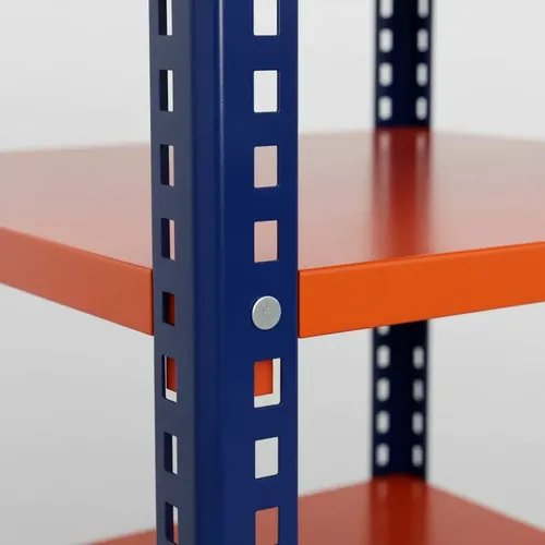 Behmont - IMP - Almacenamiento - Rack 200 x 200 x 100 inicial - 4 estantes - 400 kg por estante - Azul-naranja (4)