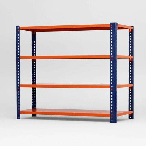 Behmont - IMP - Almacenamiento - Rack 200 x 200 x 100 inicial - 4 estantes - 400 kg por estante - Azul-naranja (5)