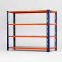 Behmont - IMP - Almacenamiento - Rack 200 x 200 x 100 inicial - 4 estantes - 400 kg por estante - Azul-naranja (5)