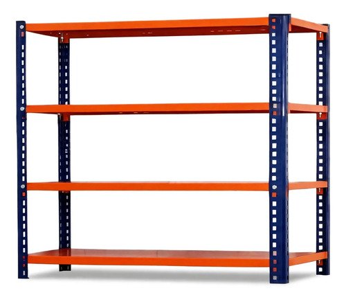 Behmont - IMP - Almacenamiento - Rack 200 x 200 x 100 inicial - 4 estantes - 400 kg por estante - Azul-naranja (6)