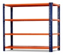 Behmont - IMP - Almacenamiento - Rack 200 x 200 x 100 inicial - 4 estantes - 400 kg por estante - Azul-naranja (6)