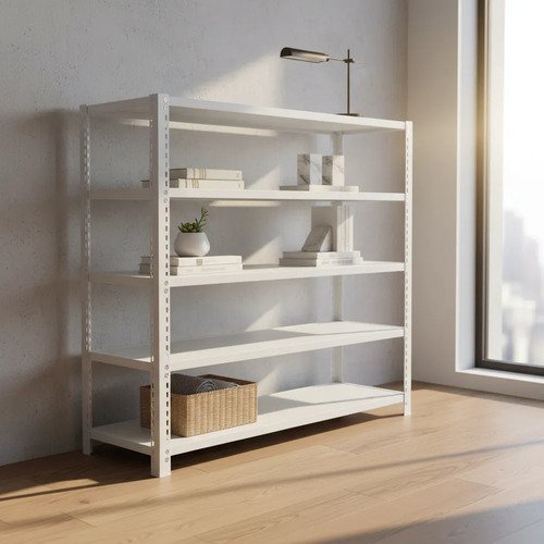 Behmont - IMP - Almacenamiento - Rack 200 x 120 x 40 inicial - 5 estantes - 100 kg por estante - Blanco (3)