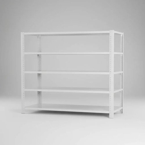 Behmont - IMP - Almacenamiento - Rack 200 x 120 x 40 inicial - 5 estantes - 100 kg por estante - Blanco (6)