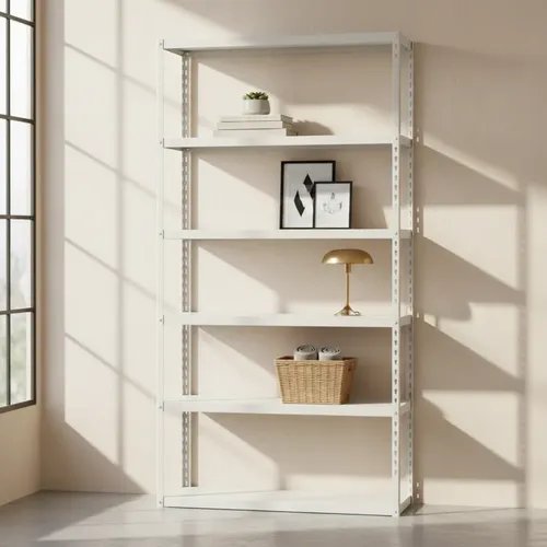 Behmont - IMP - Almacenamiento - Estante modulo 200 x 90 x 30 - 5 estantes - 50 kg por estante - Encastrable - Blanco (3)