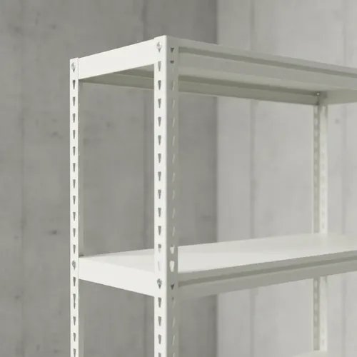 Behmont - IMP - Almacenamiento - Estante modulo 200 x 90 x 30 - 5 estantes - 50 kg por estante - Encastrable - Blanco (5)