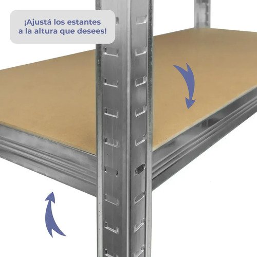 Behmont - IMP - Almacenamiento - Estante modulo 180 x 90 x 40 - 5 estantes - 100 kg por estante - Galvanizado (4)
