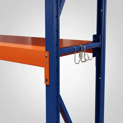 Behmont - IMP - Almacenamiento - Rack 200 x 120 x 40 continuo - 5 estantes - 100 kg por estante - Azul-naranja (4)