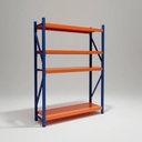 Behmont - IMP - Almacenamiento - Rack 200 x 120 x 40 continuo - 5 estantes - 100 kg por estante - Azul-naranja (5)