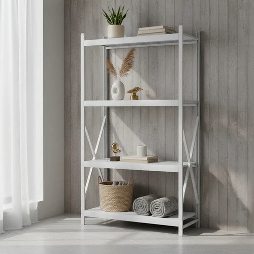 Behmont - IMP - Almacenamiento - Rack 200 x 120 x 40 continuo - 5 estantes - 100 kg por estante - Blanco (3)