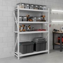 Behmont - IMP - Almacenamiento - Rack 200 x 120 x 40 continuo - 5 estantes - 100 kg por estante - Blanco (6)