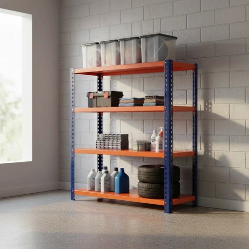 Behmont - IMP - Almacenamiento - Rack 200 x 120 x 40 inicial - 5 estantes - 100 kg por estante - Azul-naranja (2)