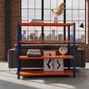 Behmont - IMP - Almacenamiento - Rack 200 x 120 x 40 inicial - 5 estantes - 100 kg por estante - Azul-naranja (3)