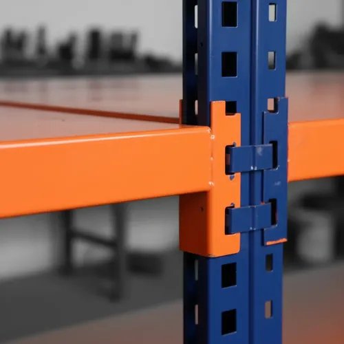 Behmont - IMP - Almacenamiento - Rack 200 x 120 x 40 inicial - 5 estantes - 100 kg por estante - Azul-naranja (5)