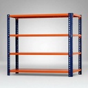 Behmont - IMP - Almacenamiento - Rack 200 x 120 x 40 inicial - 5 estantes - 100 kg por estante - Azul-naranja (6)