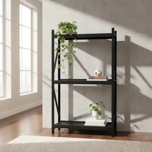 Behmont - IMP - Almacenamiento - Rack 200 x 120 x 40 continuo - 5 estantes - 100 kg por estante - Negro (2)