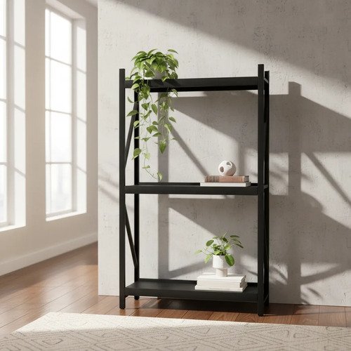 Behmont - IMP - Almacenamiento - Rack 200 x 120 x 40 continuo - 5 estantes - 100 kg por estante - Negro (4)