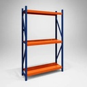 Behmont - IMP - Almacenamiento - Rack 200 x 200 x 100 continuo - 4 estantes - 400 kg por estante - Azul-naranja (6)