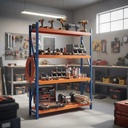 Behmont - IMP - Almacenamiento - Rack 200 x 200 x 60 continuo - 4 estantes - 200 kg por estante - Azul-naranja (4)