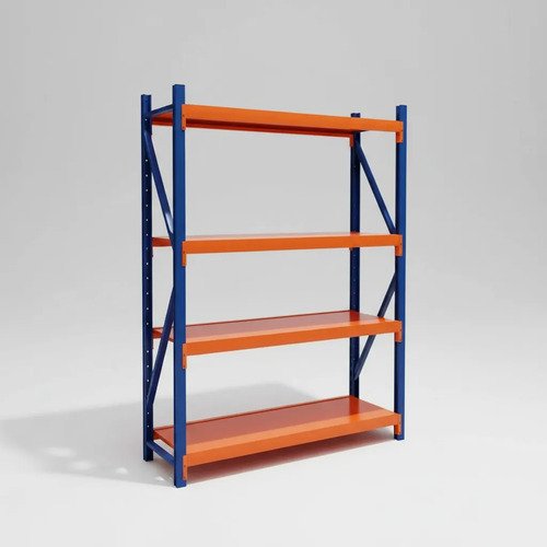 Behmont - IMP - Almacenamiento - Rack 200 x 200 x 60 continuo - 4 estantes - 200 kg por estante - Azul-naranja (5)
