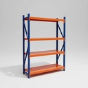 Behmont - IMP - Almacenamiento - Rack 200 x 200 x 60 continuo - 4 estantes - 200 kg por estante - Azul-naranja (5)