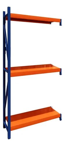 Behmont - IMP - Almacenamiento - Rack 200 x 200 x 60 continuo - 4 estantes - 200 kg por estante - Azul-naranja (6)