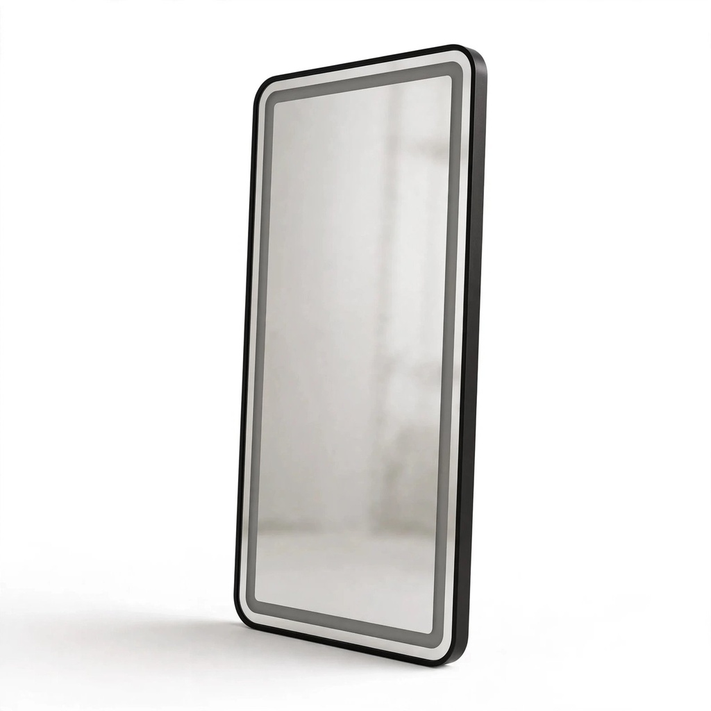Behmont - IMP - Decoracion - Espejo con iluminacion LED rectangular - Con marco negro - 170 x 70 (2)