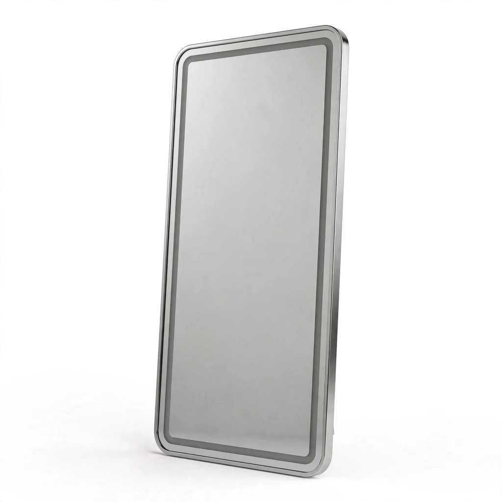 Behmont - IMP - Decoracion - Espejo con iluminacion LED rectangular - Con marco plata- 170 x 70 (2)