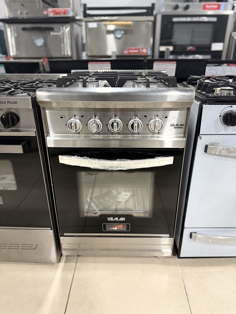 Usman - Cocina 4 H. - Puerta de vidrio - Rejas de fundicion - Piso tejuelas refractarias - 55 cm (3)