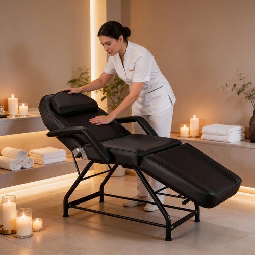 Behmont - IMP - Estetica - Camilla articulada 180 x 60 x 60 - Soporta 150 kg - Negro (2)