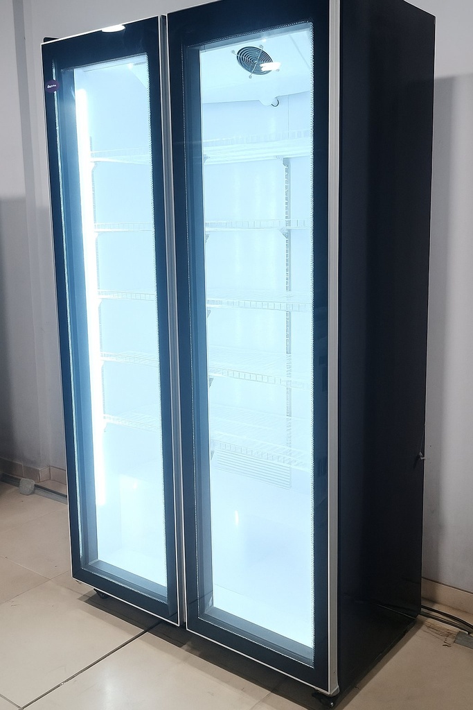 Behmont - IMP - Refrigeracion - Exhibidora vertical 910 L Full Glass - 2 puertas - Marco aluminio - 5 estantes - Negro (7)