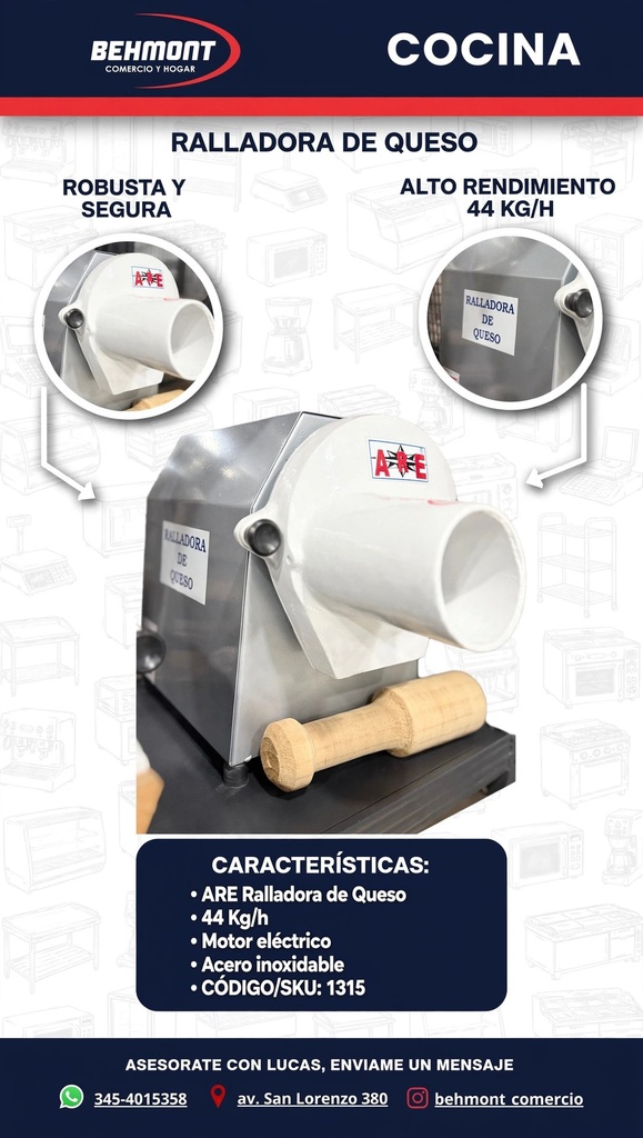 MT - Ralladora de Queso 44 Kg/h ARE (2)