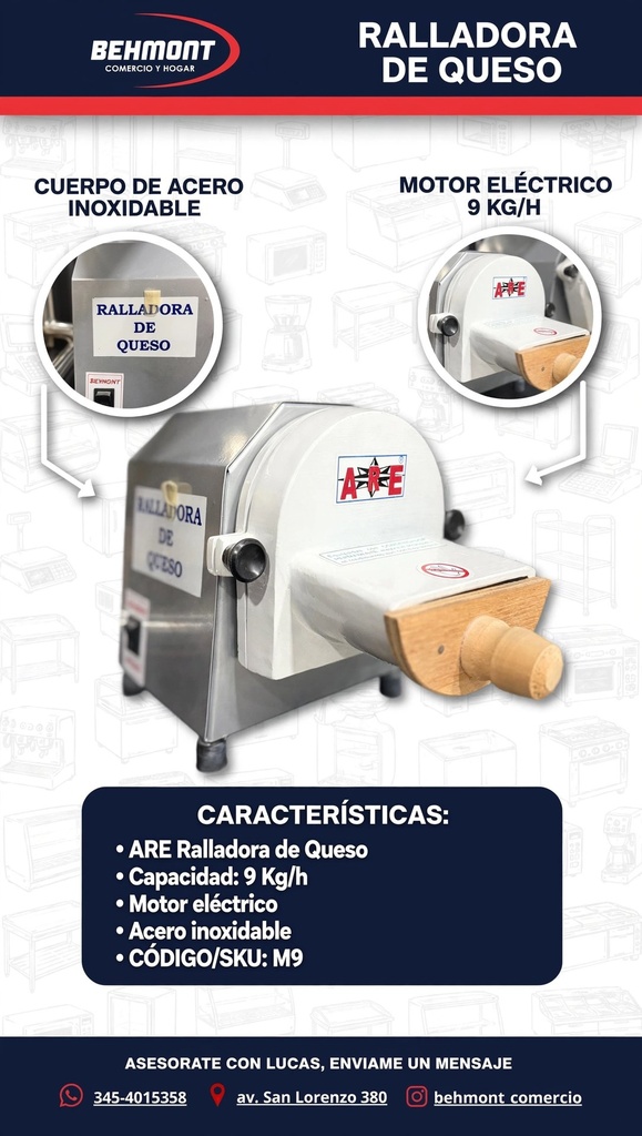 MT - Ralladora de Queso Electrica 9 Kg h ARE (2)