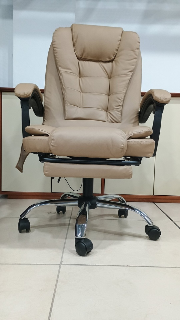 Behmont - IMP - Oficina - Sillon de oficina Mitte - Cuero - Altura regulable - Reclinable - C/apoya pies y masajeador - Marron (3)