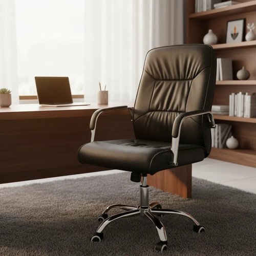 Behmont - IMP - Oficina - Sillon de oficina Spandau - Cuero - Altura regulable - Negro (3)