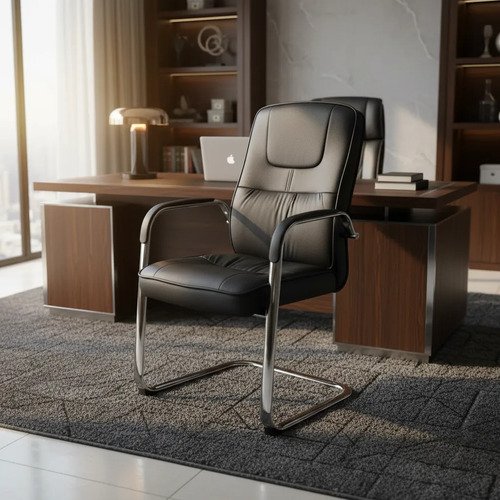 Behmont - IMP - Oficina - Sillon de oficina fijo Neukolln - Cuero - Negro (5)