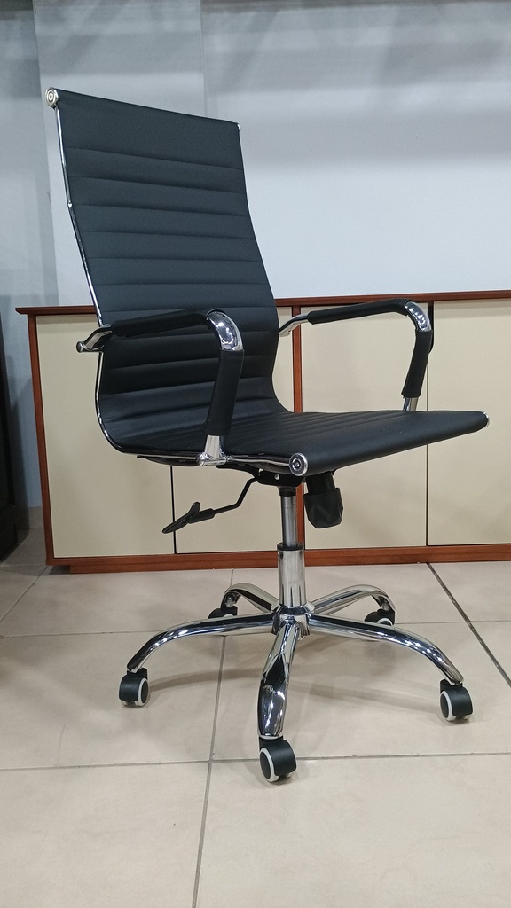 Behmont - IMP - Oficina - Silla de oficina Halland - Cuero - Altura regulable - Negro (4)