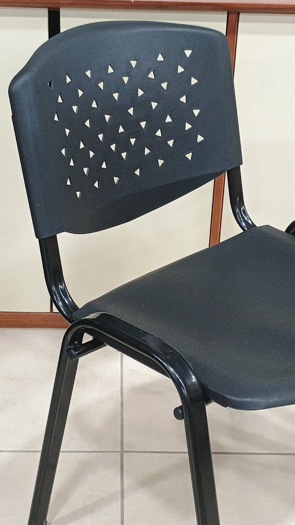 Behmont - IMP - Oficina - Silla fija apilable Steglitz - PVC - Negro (2)