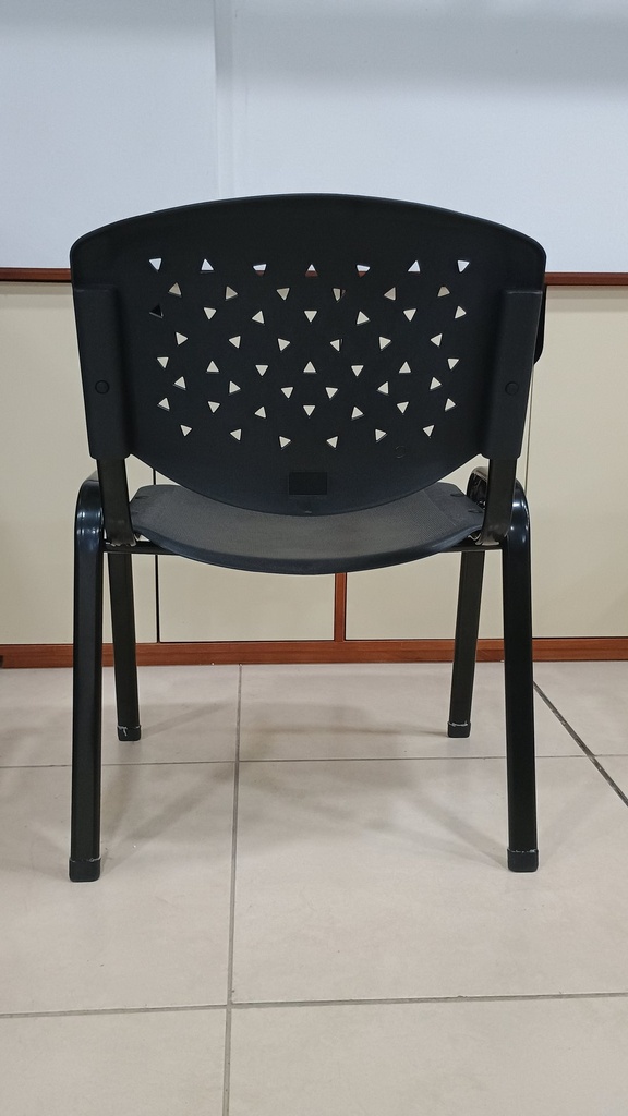 Behmont - IMP - Oficina - Silla fija apilable Steglitz - PVC - Negro (4)