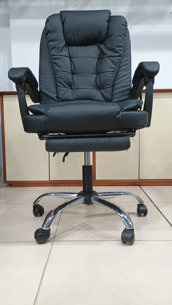 Behmont - IMP - Oficina - Sillon de oficina Mitte - Cuero - Altura regulable - Reclinable - C/apoya pies y masajeador - Negro (7)