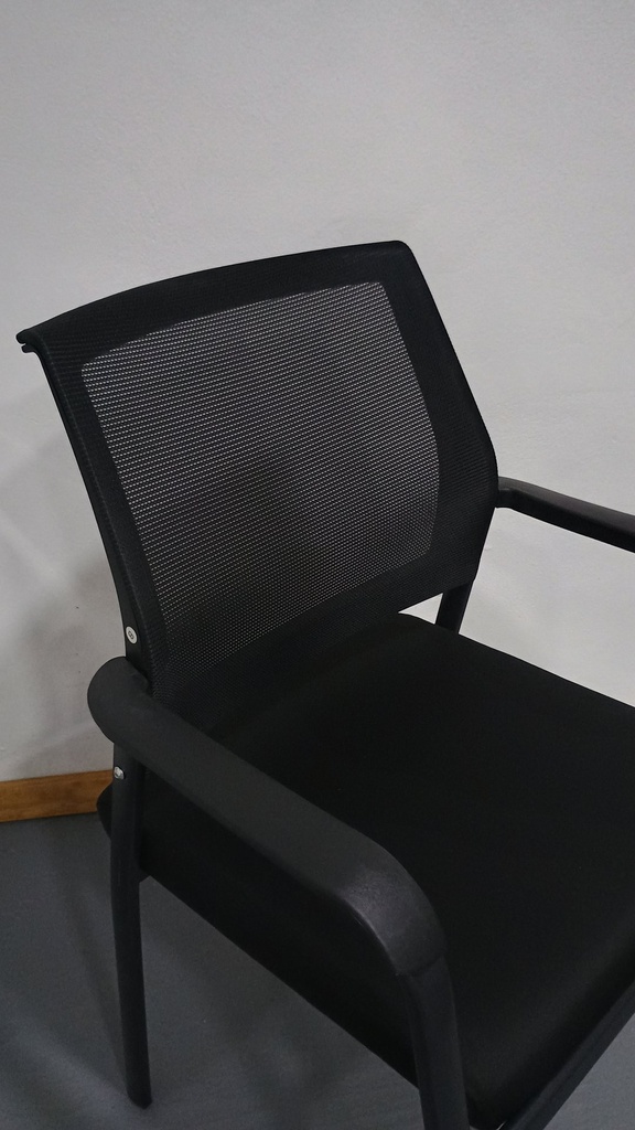 Behmont - IMP - Oficina - Silla fija apilable Narke - Tela mesh - Negro (3)